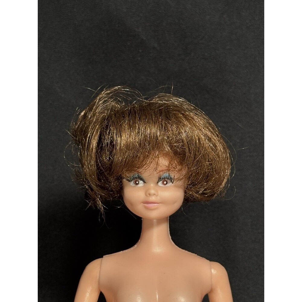60s MEGO MADDIE MOD BRUNETTE BUBBLE CUT BARBIE DOLL CLONE Rooted Lashes